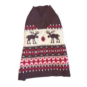 Brown Red and Cream Colored Dog Sweater Size Small